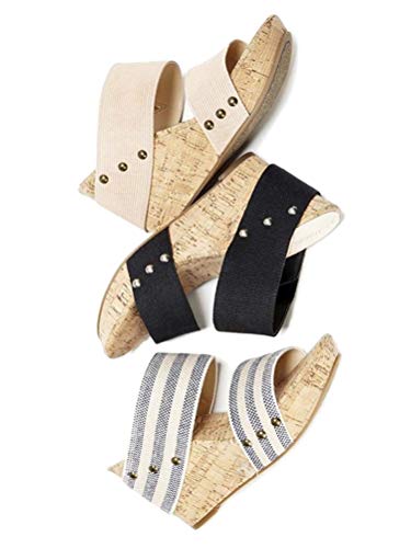 ORANDESIGNE Sandalias Mujer Cuña Alpargatas Plataforma Bohemias Romanas Playa Gladiador Verano Tacon Planas Zapatos Zapatillas Zapatos de Verano Raya 41 EU