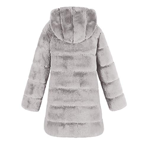 Overdose Abrigo De Las Mujeres De LiquidacióN De Moda De Lujo De Piel SintéTica Abrigo Casual con Capucha De Invierno Cardigan Grueso Parka CáLido Zanja