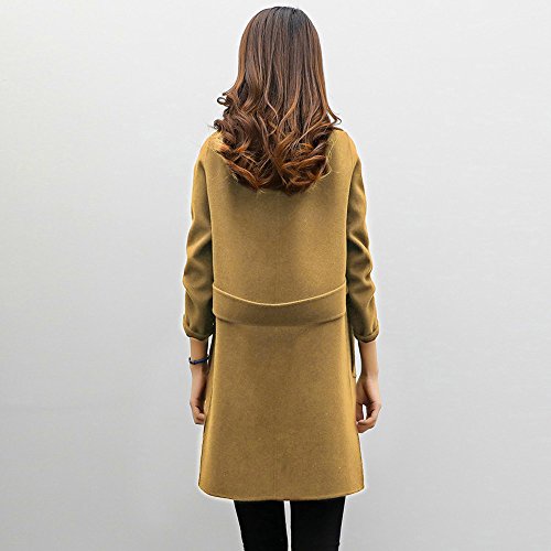 Overdose Chaqueta De Invierno para Mujer Casual Outwear Parka Cardigan Slim Coat Overcoat Invierno Abrigo (x-Large, café)