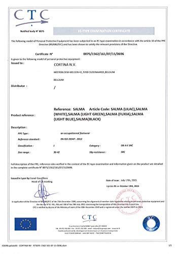 Oxypas Move Up Salma Slip-resistant, Antistatic Nursing Shoes, White, 7 UK (41 EU)