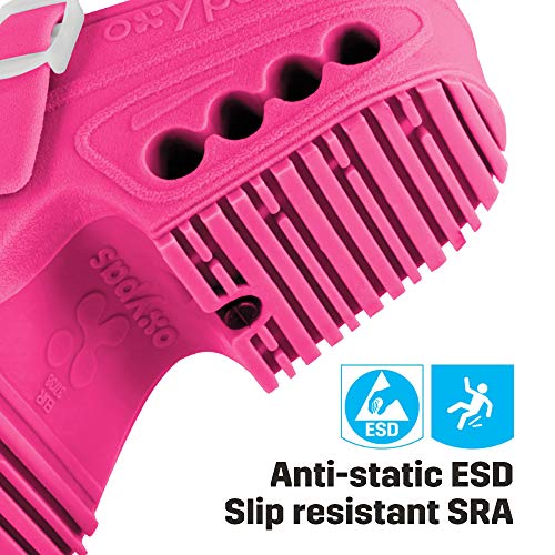 Oxypas Oxyclog - Zueco de Trabajo para Hombre - Ligero autoclavable Zapato de Trabajo para Hombre, Ideal para la Salud, Antideslizante, antiestático y Absorbe los Golpes, Color Rosa