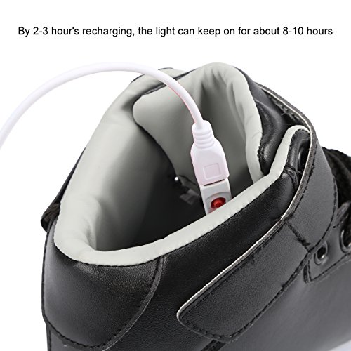 Padgene - Zapatillas LED para Hombre con Luces (7 Colores), Color Negro, Talla 43