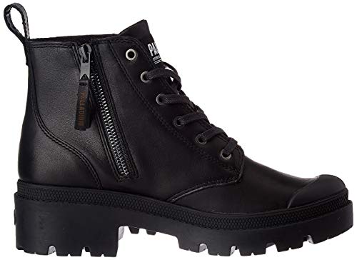 Palladium Pallabase Leather, Botas Cortas al Tobillo Mujer, Negro, 38 EU