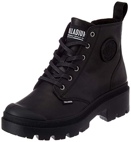 Palladium Pallabase Leather, Botas Cortas al Tobillo Mujer, Negro, 38 EU