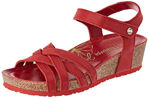 Panama Jack Chia Nacar, Sandalia con Pulsera Mujer, Rojo (Rojo B2), 36 EU