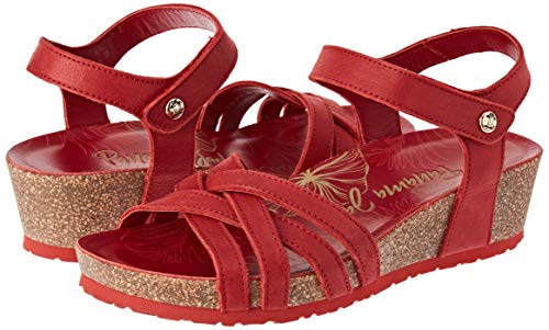 Panama Jack Chia Nacar, Sandalia con Pulsera Mujer, Rojo (Rojo B2), 36 EU