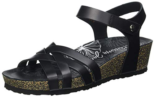Panama Jack Chia Nature, Sandalias con cua Mujer, Negro, 42 EU