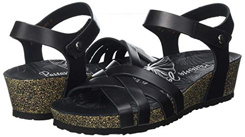 Panama Jack Chia Nature, Sandalias con cua Mujer, Negro, 42 EU