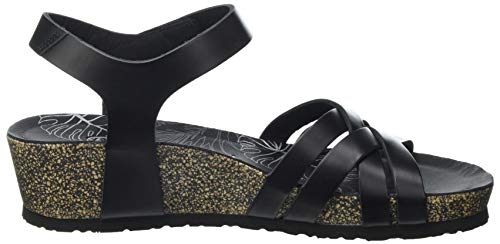 Panama Jack Chia Nature, Sandalias con cuña Mujer, Negro, 38 EU