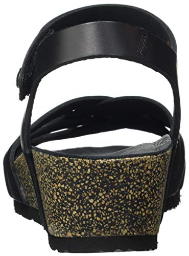 Panama Jack Chia Nature, Sandalias con cuña Mujer, Negro, 38 EU