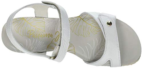 Panama Jack Julia Nacar, Sandalias con cua Mujer, Blanco, 36 EU