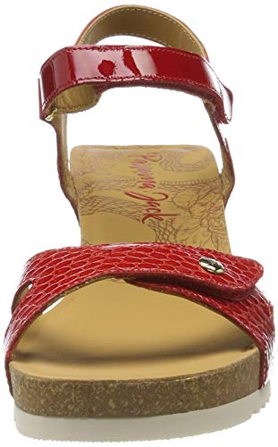 Panama Jack Julia Snake Charol, Sandalia con Pulsera Mujer, Rojo (Rojo B1), 41 EU
