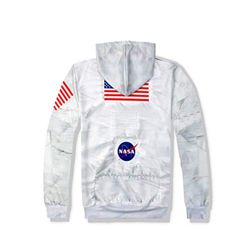 Pandodut Casual Hombres chándal de 2 Pedazos Traje 3D Espacio de impresión Astronauta Divertido Sudaderas con Capucha y Pantalones Sets XL