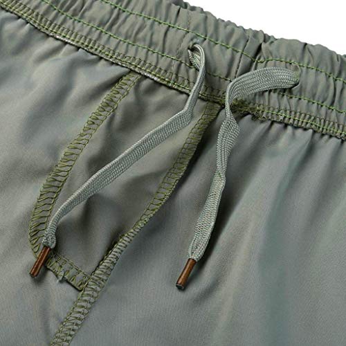 Pantalones Cortos Hombre Chandal Verano 2019 Nuevo SHOBDW Tallas Grandes Corriendo Pantalones Hombre Deporte Bolsillos Color Sólido Transpirable Pantalones de Playa(Verde 2,L)