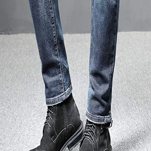 Pantalones Vaqueros de retales Sueltos de Mezclilla Informal con Pierna Recta, Pantalones de Mezclilla de Hip Hop con Bloques de Color deshilachados de Moda 38