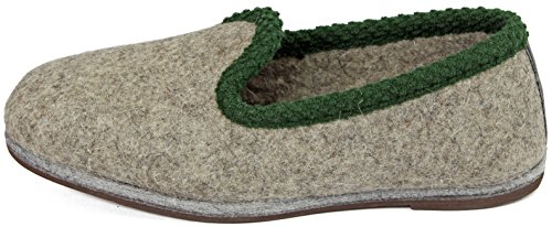Pantoffelmann Wollfilz - Zapatillas de estar por casa de fieltro unisex (talla 37-51), color Gris, talla 42 EU