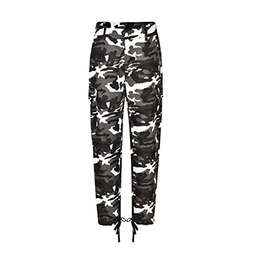 PAOLIAN Pantalones Camuflaje Senderismo Deportivos para Mujer Verano 2018 Casual Tallas Grandes Pantalon Trekking Cintura Alta Deportivas Yoga Pantalon Jogger 3/4 señora (L, Blanco)
