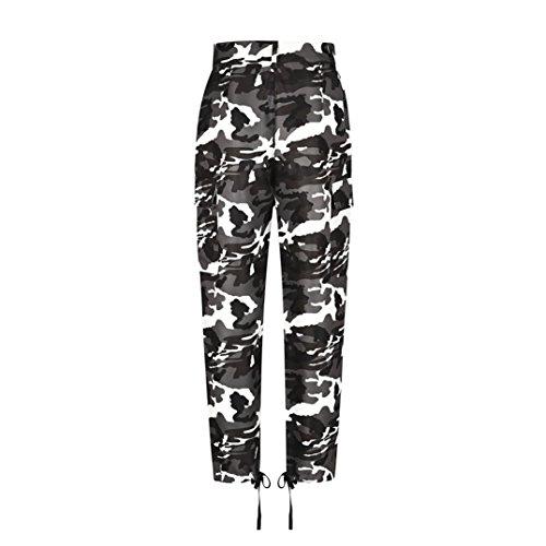 PAOLIAN Pantalones Camuflaje Senderismo Deportivos para Mujer Verano 2018 Casual Tallas Grandes Pantalon Trekking Cintura Alta Deportivas Yoga Pantalon Jogger 3/4 señora (L, Blanco)