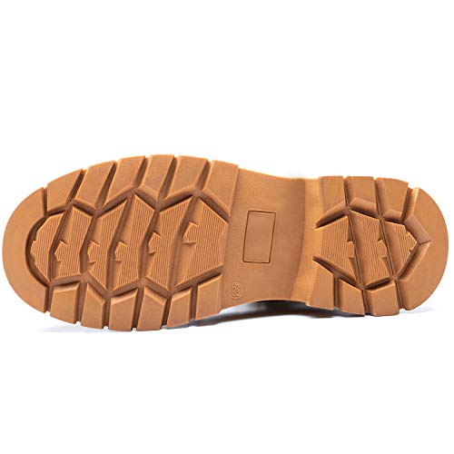 PAQOZKC Botas de Seguridad para Hombre Invierno Impermeable Zapatillas con Puntera de Acero Zapatos de Trabajo Antideslizantes Mujer Botas de Nieve(916/yellow/43)