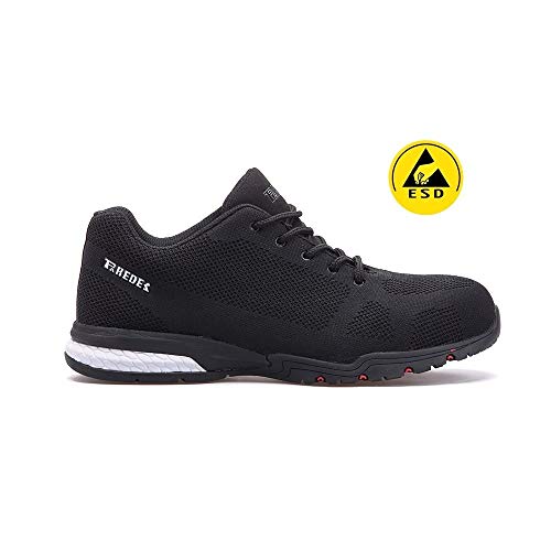 Paredes SPRO+ CHESTE Negro PAREDES SP5045-NE/43 - Zapatilla Deportiva Seguridad Negro, Puntera + Plantilla Compact No metálica. Modelo SPRO+ CHESTE Negro. Categoría S1P ESD SRC - Talla 43