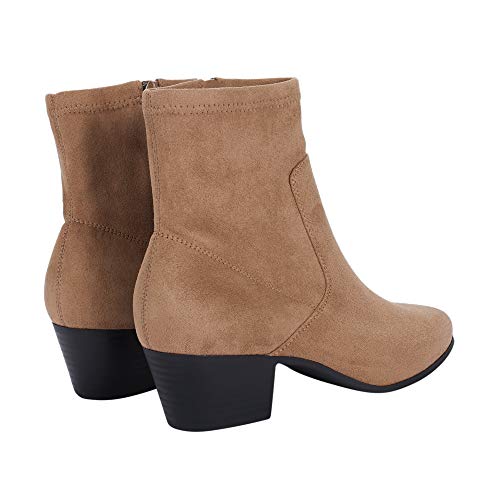 Parfois - Botines Tacón Bajo Elastic Ankle Boot Taupe - Mujeres - Tallas 41 - Gris Pardo
