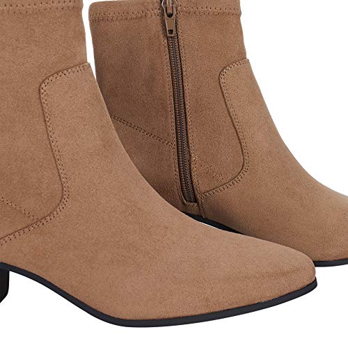 Parfois - Botines Tacón Bajo Elastic Ankle Boot Taupe - Mujeres - Tallas 41 - Gris Pardo