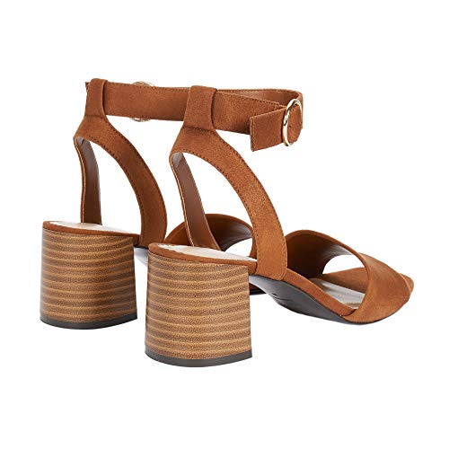 Parfois - Sandalias Tacón Medio Basic Sandal Heel - Mujeres - Tallas 38 - Camel