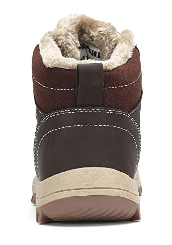 Pastaza Hombre Mujer Botas de Nieve Senderismo Impermeables Deportes Trekking Zapatos Invierno Forro Piel Sneakers Marrón,43EU