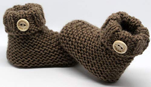 Patucos para bebé de crochet, Unisex. Estilo botas Japón, color a elegir, realizadas en lana, tallas de 0 hasta 9 meses, hechos a mano en España. Regalo para bebé