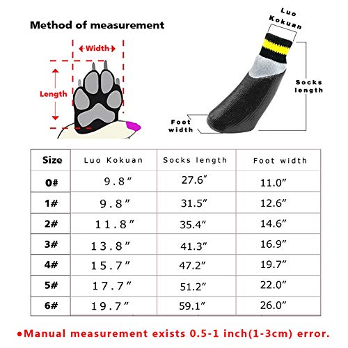 pawstrip Calcetines para Perros 4 Unidades Impermeables para Exteriores Antideslizantes para Perros Gatos Botines con Suela de Goma Protector de Pata para Perros Pequeños y Grandes
