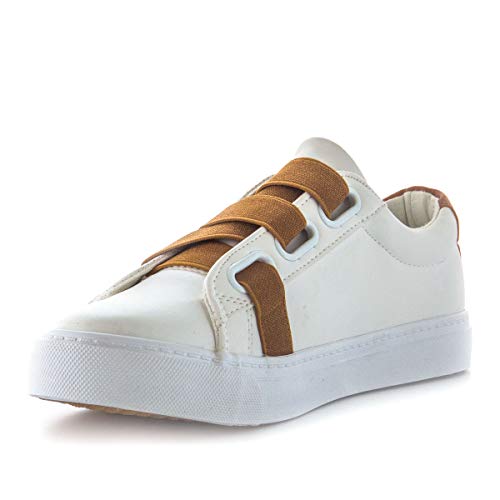 PAYMA - Zapatillas Bambas Deportivas Plataforma Mujer. Tenis Deporte, Casual y Caminar. Cierre Elastico y Velcro. Blancas y Animal Print