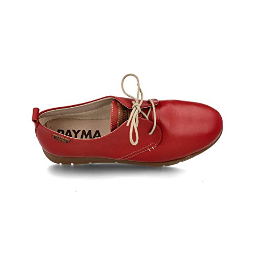 PAYMA - Zapatillas Deportivas Sneakers de Piel para Mujer. Zapatos Planos Casual Blucher. Cierre Cordones. Piel Super Flexible. Máxima Comodidad. Color Cuero, Azul Marino, Rojo, Negro y Blanco.
