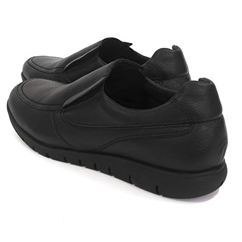 PAYMA - Zapatos de Trabajo, Uniforme y Hostelería de Piel para Hombre. Hechos en España. Acolchados. Repelentes al Agua. Suela de Goma de Caucho. Ideal Camareros, Uniformes. con/Sin Cordones y Velcro