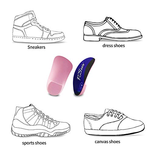 PCSsole 3/4 Plantillas de calzado ortopédico Soportes de arco alto Plantillas de zapatos para la fascitis plantar,Pie plano, Sobre-pronación,Alivio del dolor del talón (L:EU-(38-42))