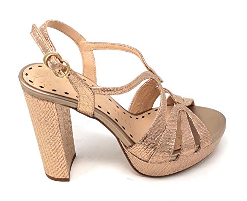 PEDRO MIRALLES 14430 Bambu Metal Humo,Sandalias de Mujer de tacón con Plataforma (Humo, 39)