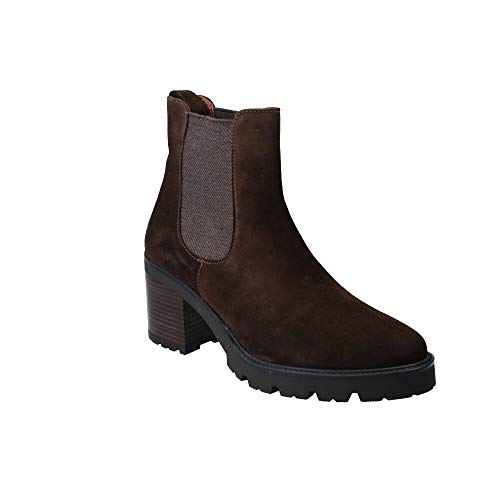 Pedro Miralles - Botines Chelsea con Tacón para Mujer de Weekend 26280-40, Serraje Marron