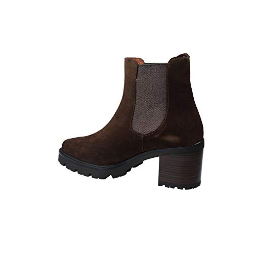 Pedro Miralles - Botines Chelsea con Tacón para Mujer de Weekend 26280-40, Serraje Marron