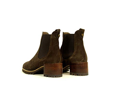 Pedro Miralles_ Botines de Mujer Tipo Chelsea de Pedro Miralles de Serraje en marrón con Tirador Trasero (38 EU)