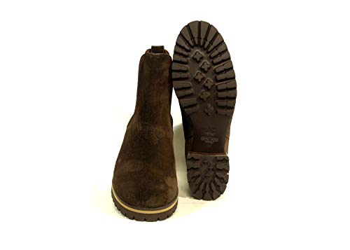 Pedro Miralles_ Botines de Mujer Tipo Chelsea de Pedro Miralles de Serraje en marrón con Tirador Trasero (38 EU)