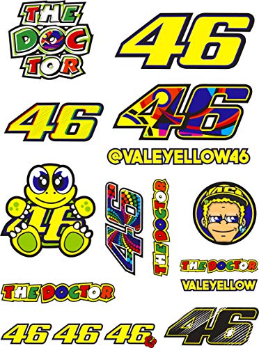 PEGATINA STICKER ADESIVO AUFKLEBER DECALS AUTOCOLLANTS VALENTINO ROSSI PLIEGO (27 cm x 20 cm) 16 unidades REF1