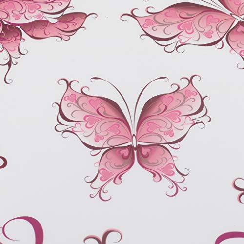 Pegatinas de Pared, Juego de Pegatinas de Pared para Bricolaje, Zapatos Rosados de tacón Alto, Mariposas, Pegatinas de Pared Autoadhesivas extraíbles de PVC, murales, decoración del hogar