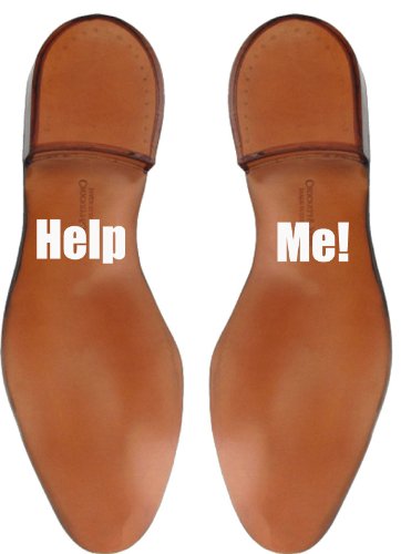 Pegatinas para Suela de Zapato con Frase"Help Me" para Novio en el Día de la Boda - Blanco Brillo