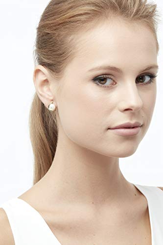 Pendientes de clip de oro con perla blanca