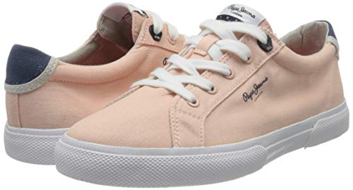 Pepe Jeans Kenton Basic Woman, Zapatillas Mujer, Beige Washed Rose 313, 37 EU