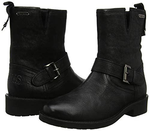 Pepe Jeans London Maddox ESS, Botas Estilo Motero Mujer, Black 999, 39 EU