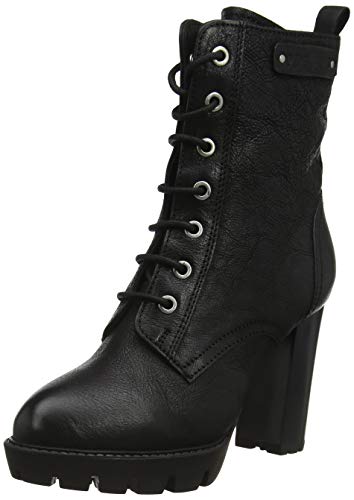 Pepe Jeans London Vernon Laces, Botines Mujer, Black 999, 38 EU