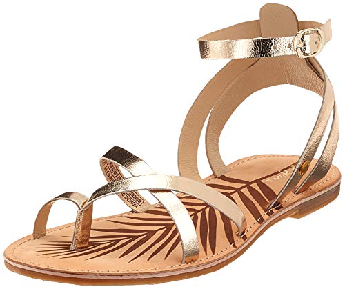 Pepe Jeans March Basic Metal, Sandalias de Gladiador para Mujer, Gold Champagne 835, 37 EU