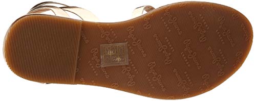 Pepe Jeans March Basic Metal, Sandalias de Gladiador para Mujer, Gold Champagne 835, 37 EU