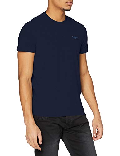 Pepe Jeans Original Basic S/S PM503835 Camiseta, Azul (Navy 595), Medium para Hombre