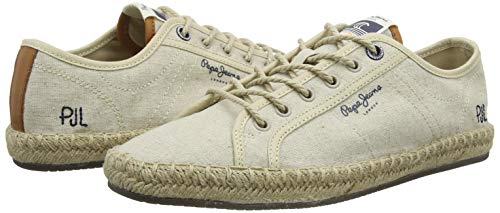Pepe Jeans Tourist LAMU Linen, Sandalias con cuña Tipo Alpargatas Hombre, Beige Crudo 814, 42 EU